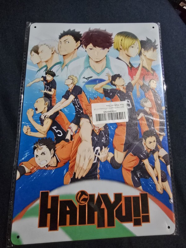 HAIKYU!! ANIME WALL ART METAL 12IN X 8IN NEW IN PLASTIC SLEEVE VOLLYBALL MANGA!!