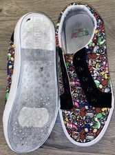 Super Mario Ground Up Canvas Lace-Up Sneaker Shoes Unisex Youth Sz 6 Good Cond