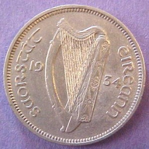 1934 Ireland 6 Pence Coin High Grade *
