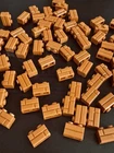 100 BRAND NEW LEGO 1x2 ORANGISH BROWN BRICK WALL MASONRY CASTLE STONE PROFILE