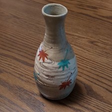 Ceramic maple pattern Japanese style single flower vase sake cup