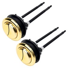 2 Pcs Toilet Tank Buttons Dual Flush Push 58mm Thread Diameter Gold
