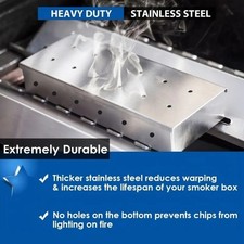 BBQ Smoke Box Stainless Steel For Wood Chips Grill Gas Charcoal Smoker Grills