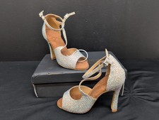 DanceandSway Sparkling Glitter Customized Dance Heels US 5.5 Silver