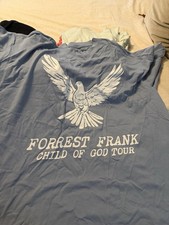Forrest Frank Child of God Tour 2025 Graphic Blue 3XL Knit Cotton Blend T-Shirt