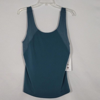 NWT RBX Gypsy Teal Interlock Tank Top With Built In Bra Women's Size Large