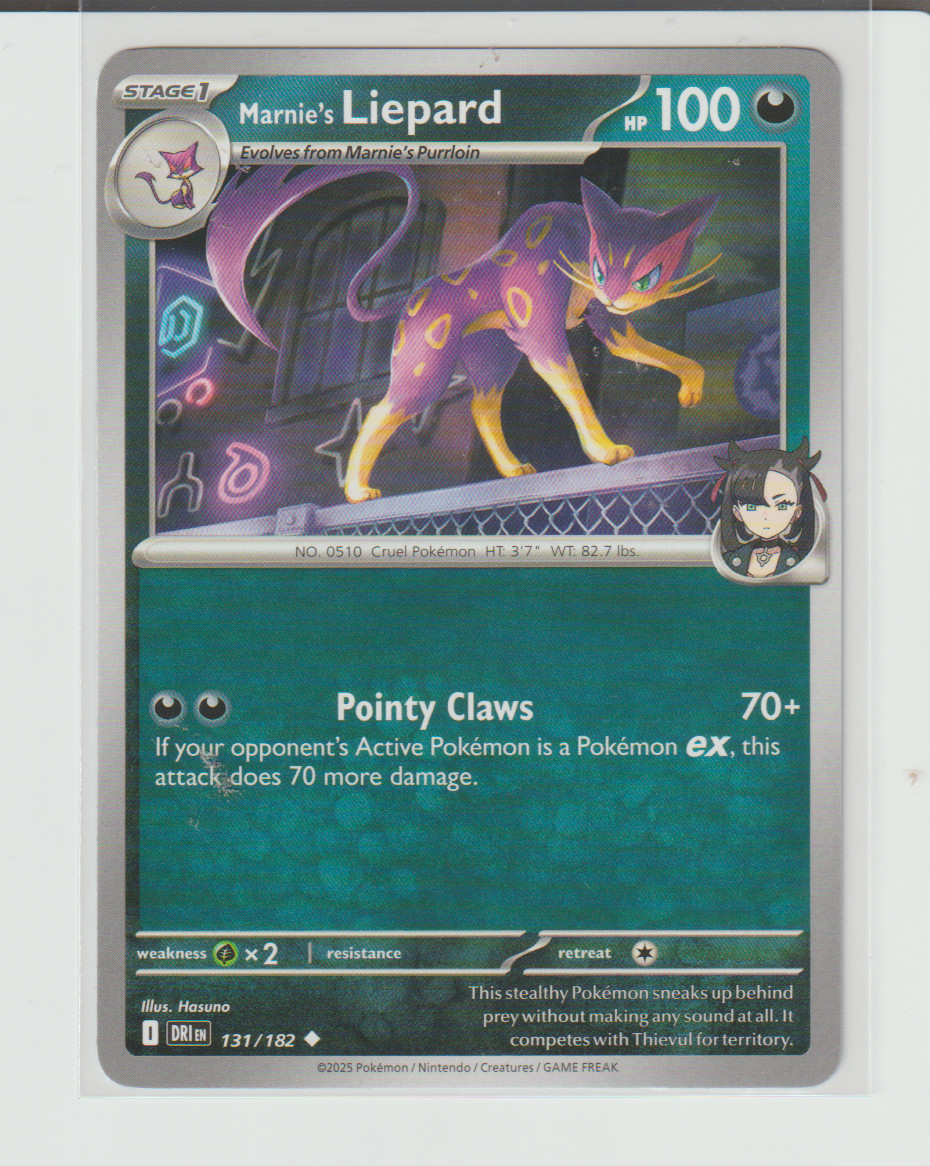 Pokemon TCG Destined Rivals Marnie's Liepard Card 131/182