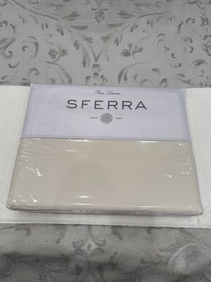 SFERRA DELFINA 650 TC SATEEN 4 PIECE QUEEN SHEET SET IN IVORY MADE IN ITALY