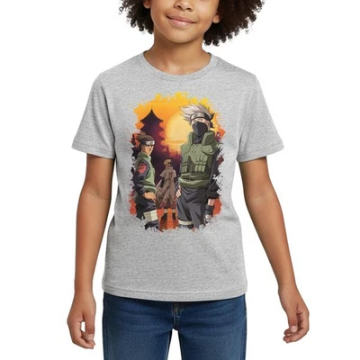 Naruto Cooles Design Mit Kakashi, Iruka Und Naruto Kinder T-Shirt - Bild 1 von 4