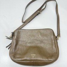Fossil Leather Crossbody Shoulder Bag Purse Mushroom Brown 9x7