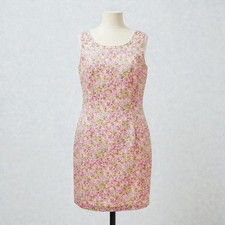 Vintage 90s David Wayne Size 6 Pink White Eyelet Cotton Cottagecore Floral Dress