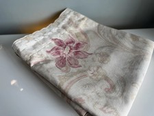 Laura Ashley Raspberry Baroque Single Pencil Pleat Lined Wide Linen Curtain