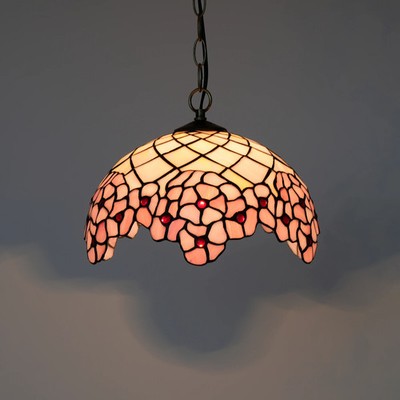 Tiffany Cherry Blossom Stained Glass Pendant Light Dining Room Hanging Lamp