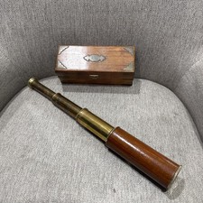 Antique Brass Leather Telescope Vintage Nautical Spyglass Scope Collectible