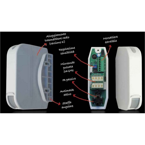 Sensore doppia tecnologia PIR+MW tendina wireless Defender e filare intelligente - Picture 2 of 12