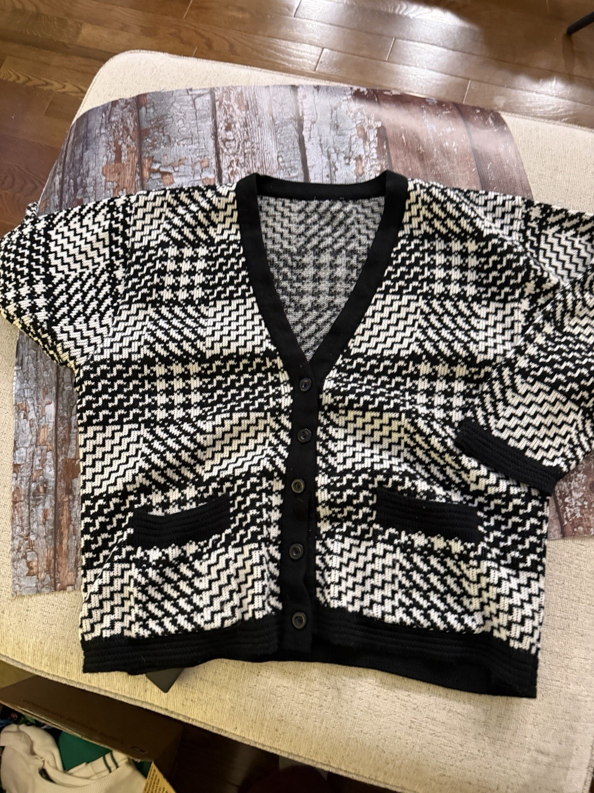 Very Nice Patchwork Houndstooth Black And white B… - image 2
