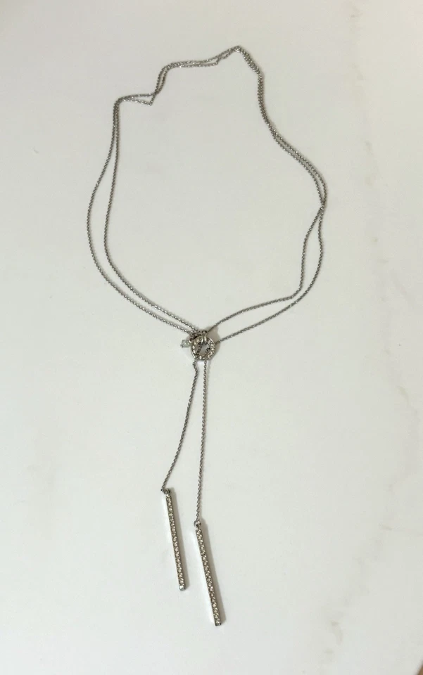 Colar Touchstone Crystal por Swarovski PAVE STICK LARIAT chapeamento de ródio 2556 - Imagem 3 de 4