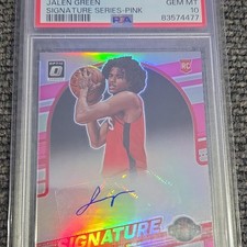 Panini Donruss Optic Signature Series Jalen Green Pink Prizm Auto RC /25 PSA 10