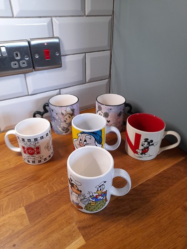 Bundle Of 6 Disney Mugs Mix Of Vintage & Modern Mickey Minnie Donald Dalmatians