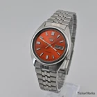 Seiko 7009 Automatic Orange Dial Day Date 37mm Vintage 1980s