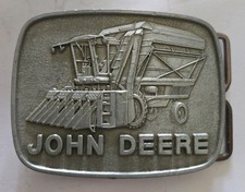 John Deere Cotton Picker Vtg Pewter Belt Buckle 1980 AS IS
