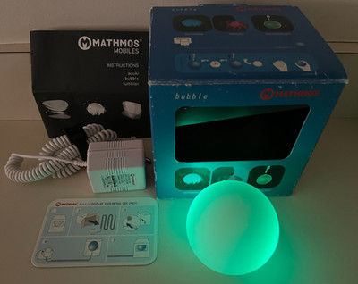 Mathmos Mobiles Bubble Light, Green, Charger, Inserts & Original Box, Tested