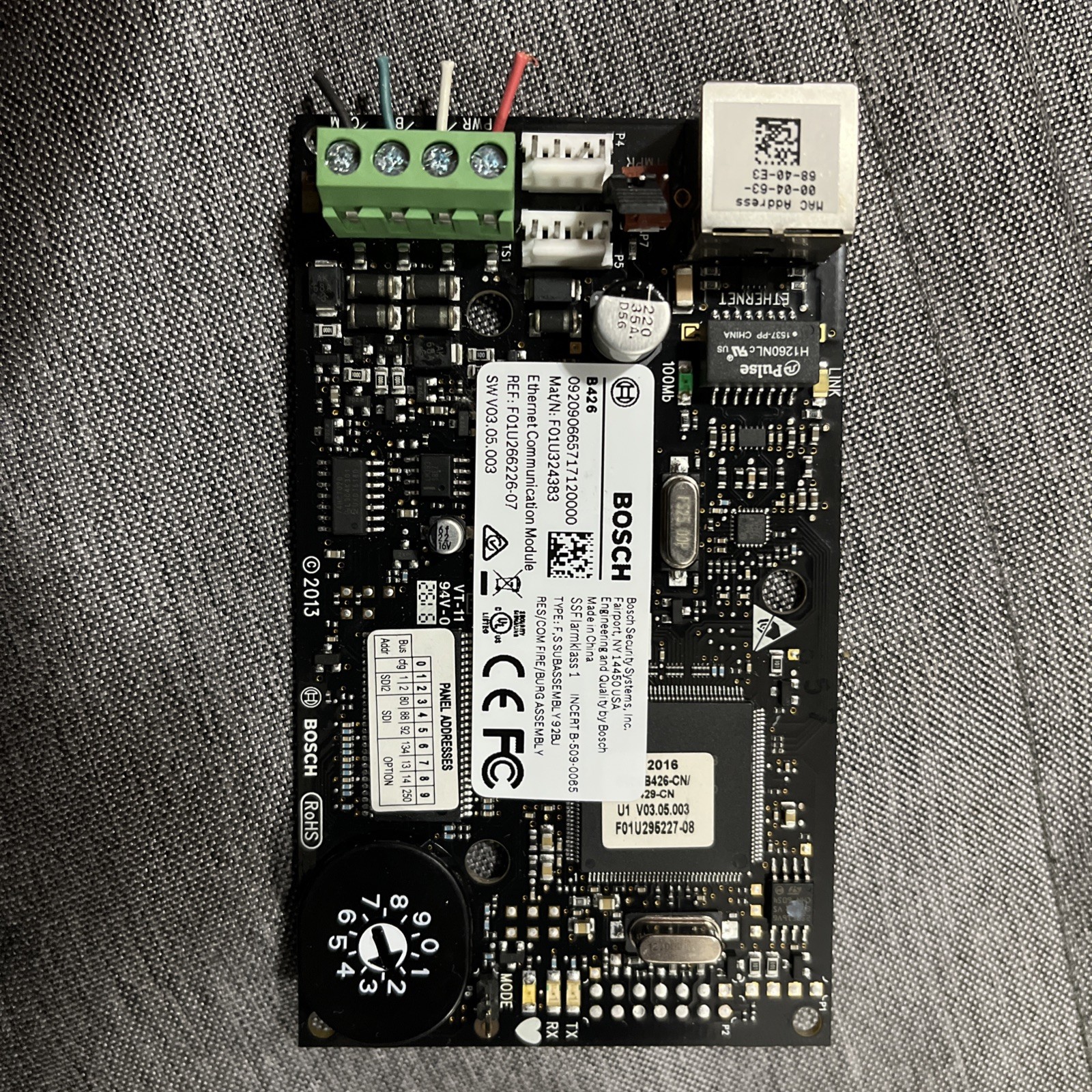 BOSCH B426 Ethernet Communication Module
