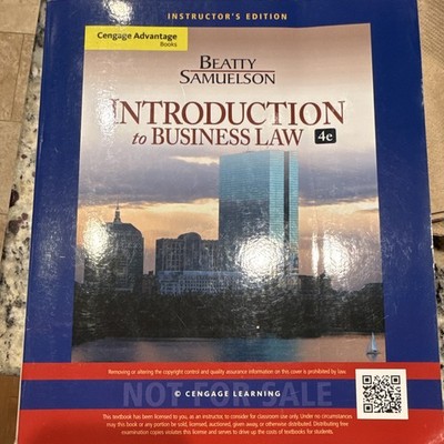 Cengage Advantage Books Introduction to Business Law 4th Instructor Ed HC