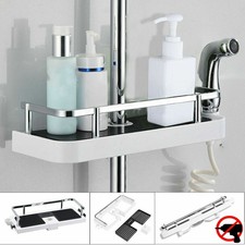 Bathroom Shower Accessories Rack Organiser Tray Pole Caddy Storage Shelf Tidy