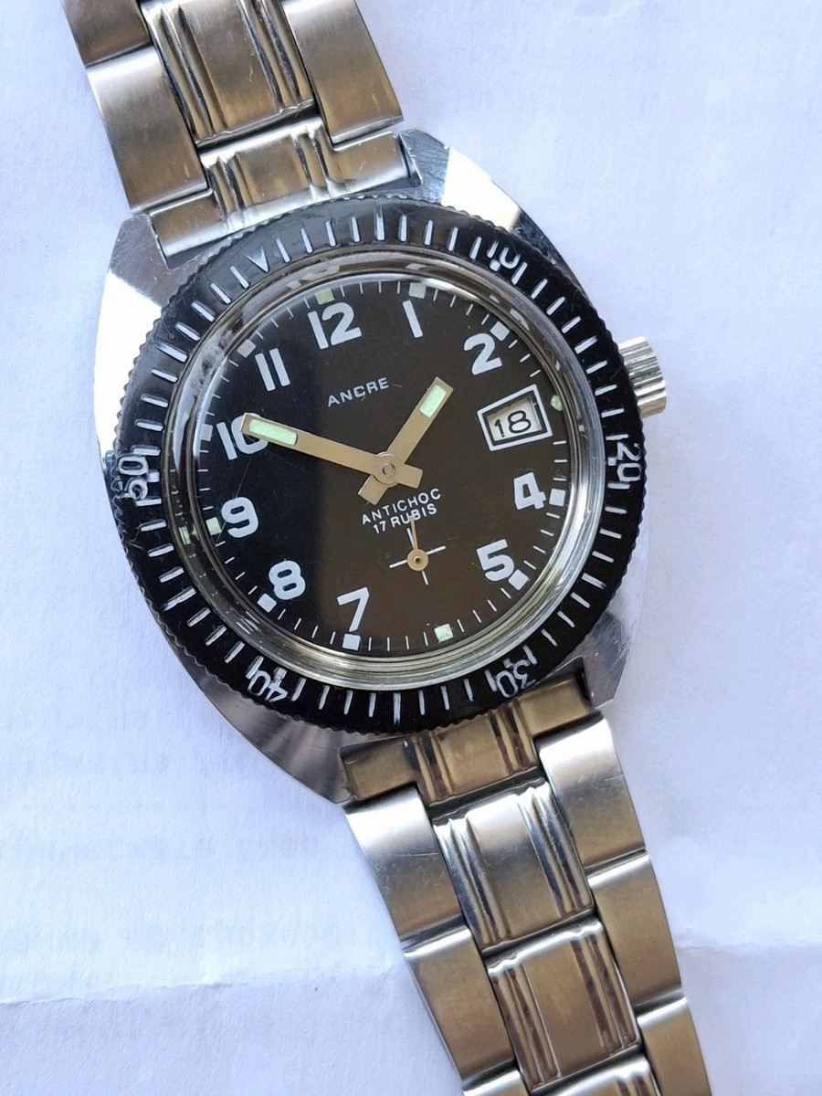 Ancre Vintage Diver Style Mechanical Swiss Wrist Watch | eBay
