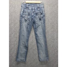 Le Jean De Marithe Francois Girbaud Women Size 6 Slim Low Rise Buckle Blue