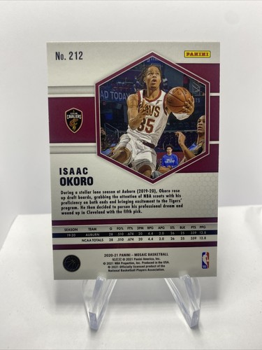 2020-21 Panini Mosaic Basketball #212 Isaac Okoro Base RC Rookie Card A2 - Picture 2 of 2