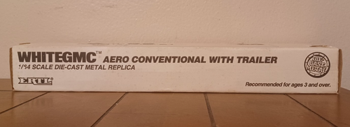 Vintage 1993 ERTL 1:64 Cadillac White GMC Aero Conventional W/Trailer NEW - Picture 10 of 14