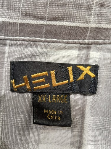 Helix Camicia Uomo Perla Snap Plaid Grigio Taglia 2XL Manica Corta Vestibilità Atletica - Foto 4 di 4