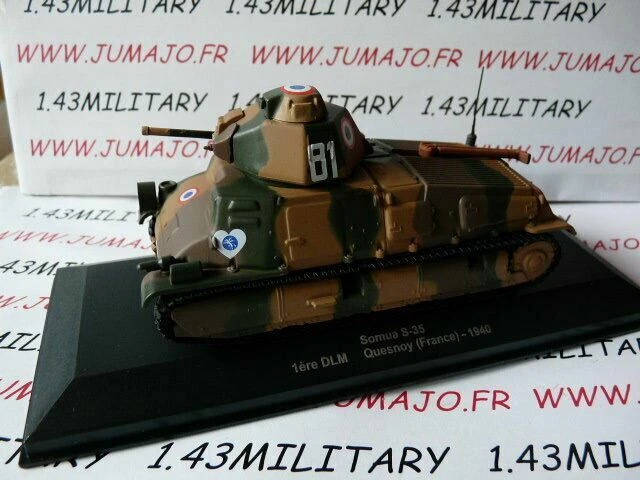 WW6 Eaglemoss 1/43 Blindés WW2 : Somua S-35 1ère DLM Quesnoy France 1940