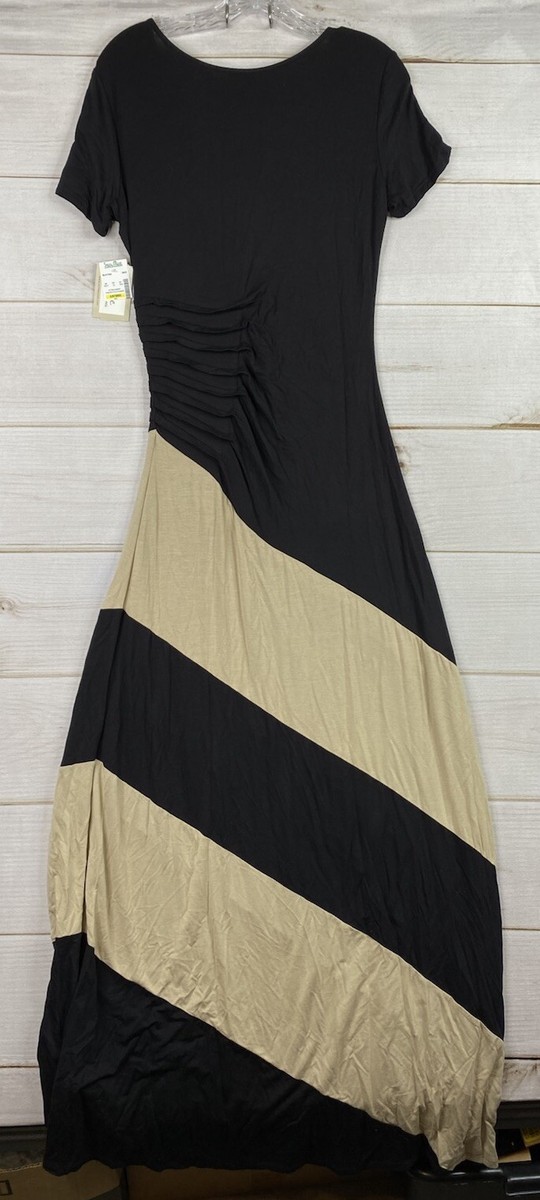 Beige by Eci Maxi Dress Sz M Black Tan Colorblock Ruched Waist Stretch NWT | eBay Beige by Eci Maxi Dress Sz M Black Tan Colorblock Ruched Waist Stretch NWT | eBay