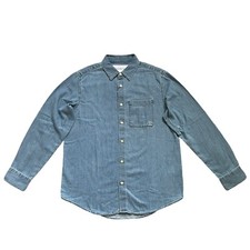 NWT Calvin Klein Jeans Men's Cotton Denim Long Sleeve Shirt Medium Wash All Size