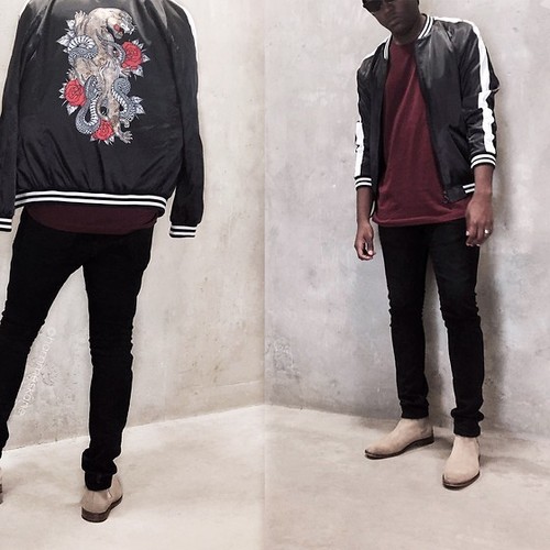 ZARA MAN BLACK DRAGON PRINTED SATIN 