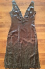 Papell Boutique Brown Evening Dress Style Sleeveless Sheath Size 6 Cocktail