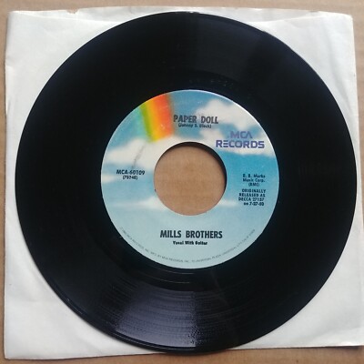 THE MILLS BROTHERS Paper Doll/I'll Be Around 45 7'' POP Record Vinyl MCA Records