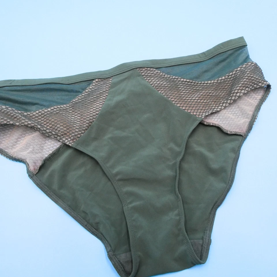 Elle MacPherson 身体中号绿色网眼巴西内裤内衣 全新 — 第 2/4 张图片