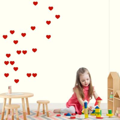 Heart SET WALL STICKER Decal Bedroom Decor Art Love Stencil Living room ...
