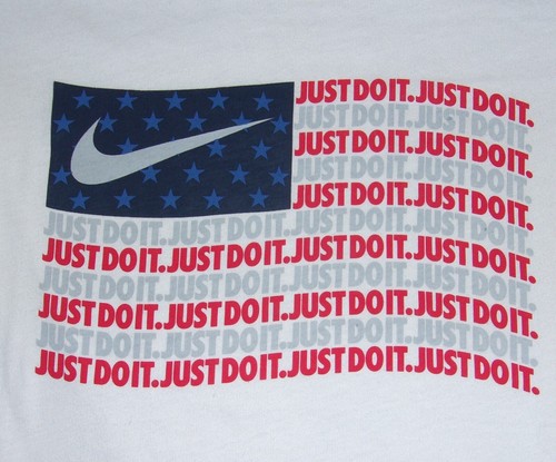 Nike Boy's "JUST DO IT" Patriotic Flag White T-Shirt Size: 4 NWT - Picture 2 of 3
