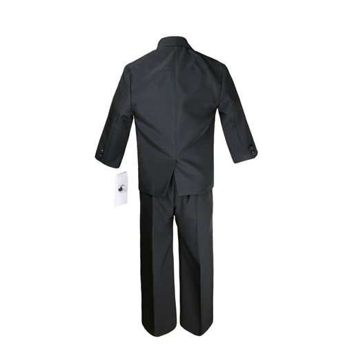 5pc Baby Toddler Boy Formal Suit Black Teal Gray Khaki Taupe White Navy Sm-20 - Picture 4 of 20