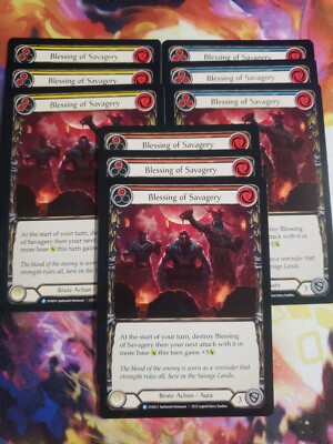 9 Card Playset Blessing of Savagery Red/Yellow/Blue Dynasty Flesh and Blood