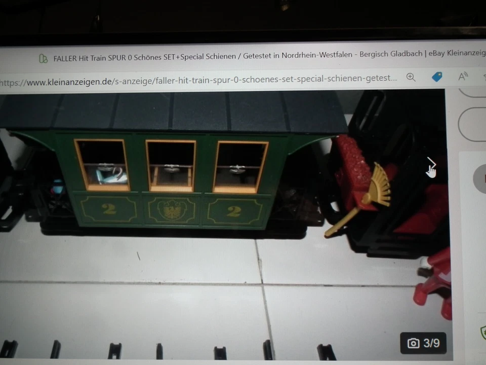 FALLER HITTRAIN PLAYTRAIN STARTERSET LOK MIT 2 WAGEN +AUTO +EXTRA GLEISE! TOP! - Bild 3 von 4