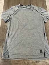 Mens Nike Jock Spandex Fitted Compression Shirt Gray Large 703104