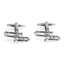 Trombone Cufflinks Wedding Music Groom Father Dad Prom Boss Gift Box Free Ship