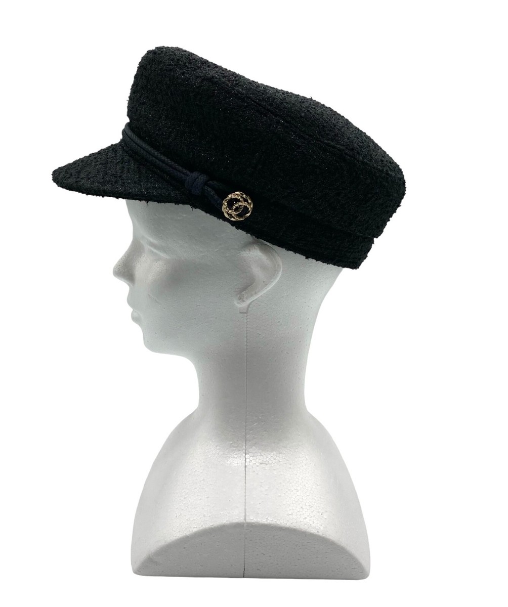 CHANEL newsboy cap hat Black CC cocomark S size Women's | eBay CHANEL newsboy cap hat Black CC cocomark S size Women's | eBay