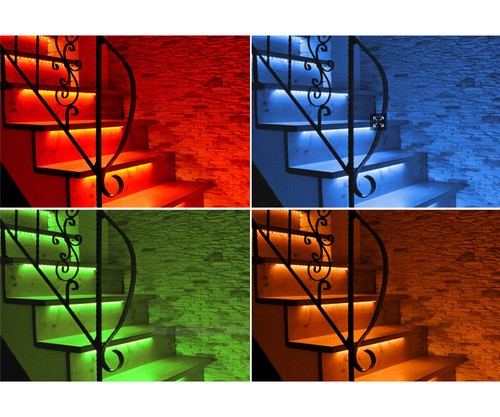 Motion-Activated RGB Stairs LED Light w/ Upstairs & Downstairs PIR Sensor 12V - Picture 12 of 15